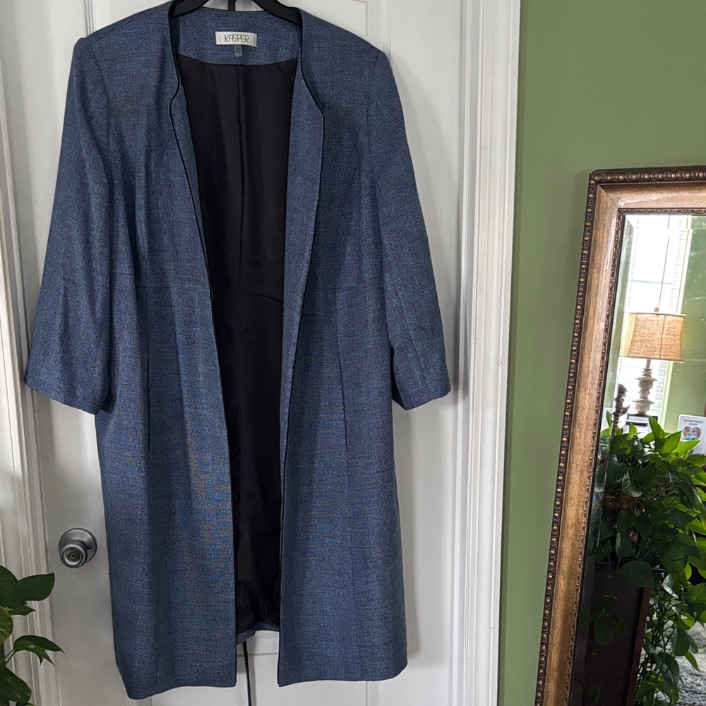 Kasper Blue Women's Blazer Coat